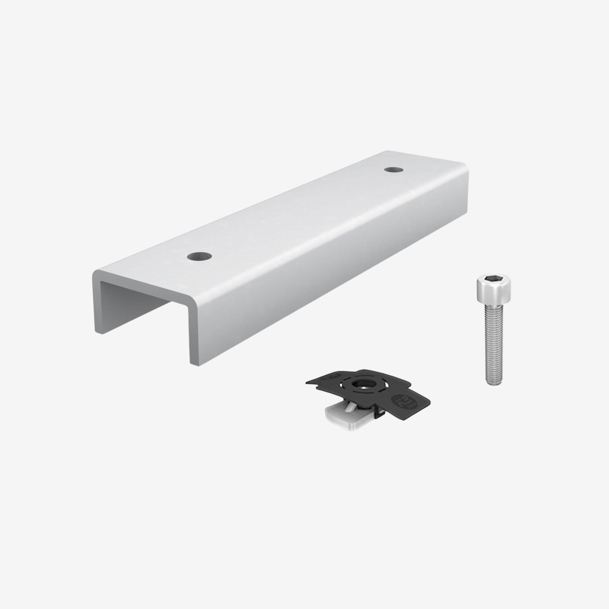 K2 Element extensie șină plată (1 extensie plată, 2 allenere M8x20, 2 cleme)